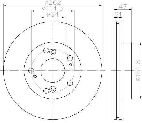 Hella 8DD 355 115-341 тормозной диск на HONDA CR-Z (ZF1)
