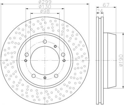 Hella 8DD 355 115-431 тормозной диск на PORSCHE BOXSTER (987)