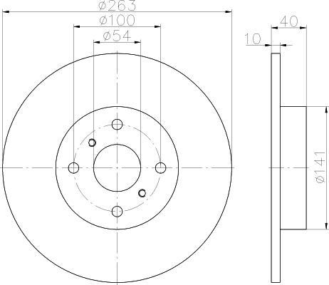 Hella 8DD 355 115-671 тормозной диск на TOYOTA MR 2 I (AW1_)