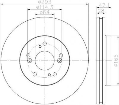 Hella 8DD 355 115-941 тормозной диск на HONDA CR-V IV (RE)