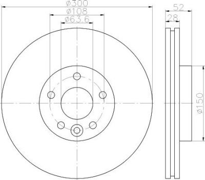 Hella 8DD 355 116-221 тормозной диск на FORD MONDEO IV седан (BA7)