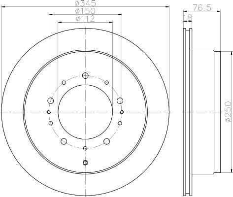 Hella 8DD 355 116-331 тормозной диск на TOYOTA TUNDRA пикап (_K5_)