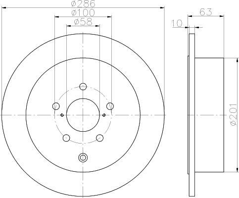 Hella 8DD 355 116-421 тормозной диск на SUBARU FORESTER (SH)