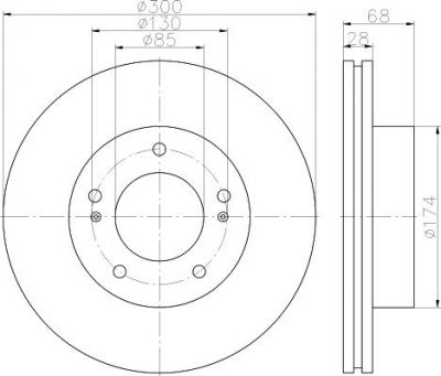 Hella 8DD 355 116-461 тормозной диск на SSANGYONG RODIUS