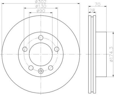 Hella 8DD 355 117-121 тормозной диск на OPEL MOVANO B фургон