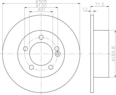 Hella 8DD 355 117-141 тормозной диск на OPEL MOVANO B фургон