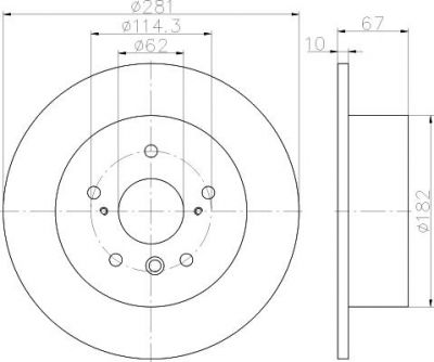 Hella 8DD 355 118-311 тормозной диск на TOYOTA CAMRY седан (_XV4_)