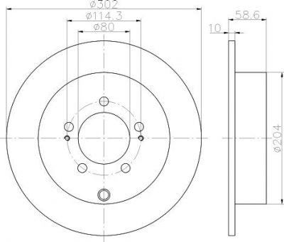 Hella 8DD 355 119-061 тормозной диск на MITSUBISHI OUTLANDER II (CW_W)