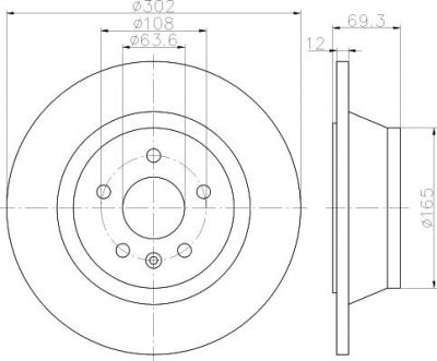 Hella 8DD 355 119-151 тормозной диск на VOLVO S80 II (AS)