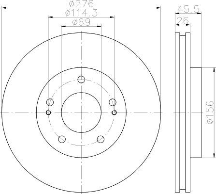 Hella 8DD 355 119-961 тормозной диск на MITSUBISHI LANCER универсал (CS_W)
