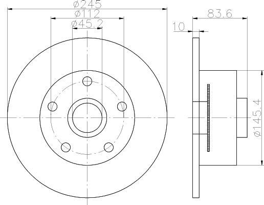 Hella 8DD 355 120-151 тормозной диск на AUDI A4 Avant (8D5, B5)