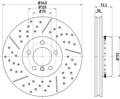 Hella 8DD 355 120-821 тормозной диск на 1 (F20)