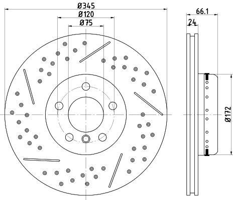 Hella 8DD 355 120-841 тормозной диск на 1 (F20)