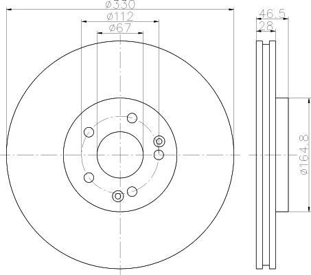Hella 8DD 355 121-371 тормозной диск на MERCEDES-BENZ CLK (C209)