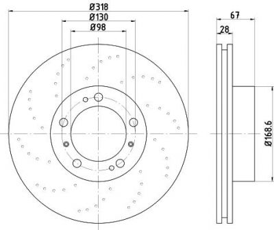 Hella 8DD 355 121-871 тормозной диск на PORSCHE 911 (996)