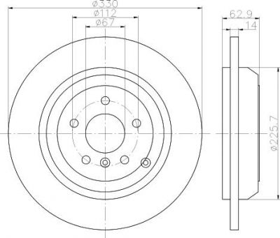 Hella 8DD 355 122-061 тормозной диск на MERCEDES-BENZ M-CLASS (W164)