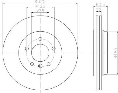 Hella 8DD 355 122-101 тормозной диск на 3 кабрио (E46)