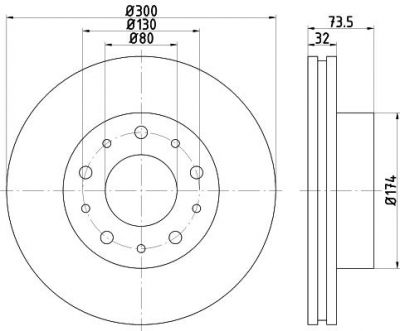 Hella 8DD 355 125-261 тормозной диск на PEUGEOT BOXER автобус