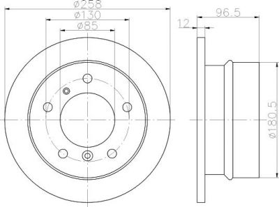 Hella 8DD 355 128-401 тормозной диск на VW LT 28-46 II c бортовой платформой/ходовая часть (2DC, 2DF, 2