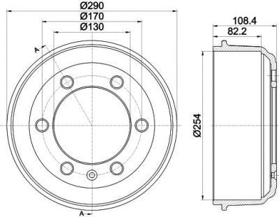 Hella 8DT 355 300-521 тормозной барабан на LTI TX