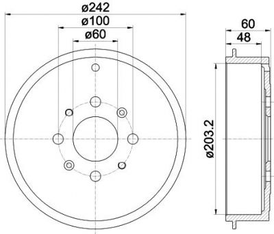 Hella 8DT 355 300-681 тормозной барабан на OPEL CORSA D Van
