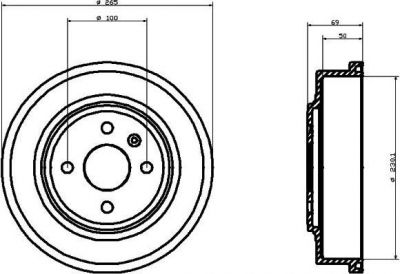 Hella 8DT 355 300-921 тормозной барабан на OPEL ASTRA H (L48)