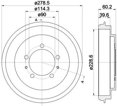Hella 8DT 355 302-431 тормозной барабан на MITSUBISHI PAJERO MINI (H5_A)