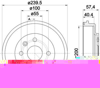 Hella 8DT 355 302-491 тормозной барабан на MAZDA 2 (DE)