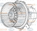 HELLA Мотор отопителя AUDI A4/A5 07- (8K1 820 021 C, 8EW351040-251)