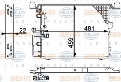 Hella 8FC 351 317-331 конденсатор, кондиционер на MERCEDES-BENZ G-CLASS Cabrio (W463)