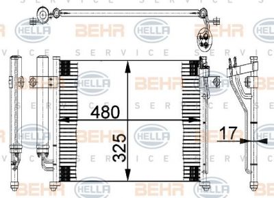 Hella 8FC 351 318-071 конденсатор, кондиционер на HYUNDAI GETZ (TB)