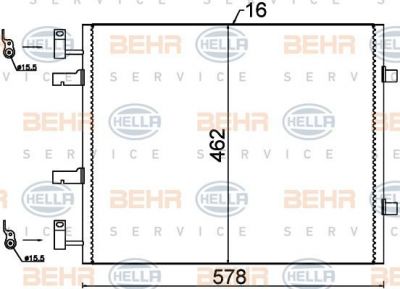 Hella 8FC 351 318-691 конденсатор, кондиционер на OPEL VIVARO фургон (F7)