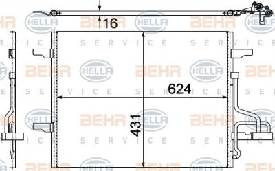 Hella 8FC 351 319-401 конденсатор, кондиционер на FORD KUGA I