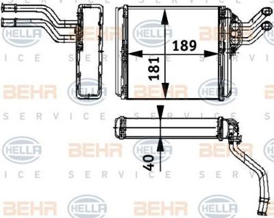 Hella 8FH 351 311-411 теплообменник, отопление салона на VOLVO 460 L (464)