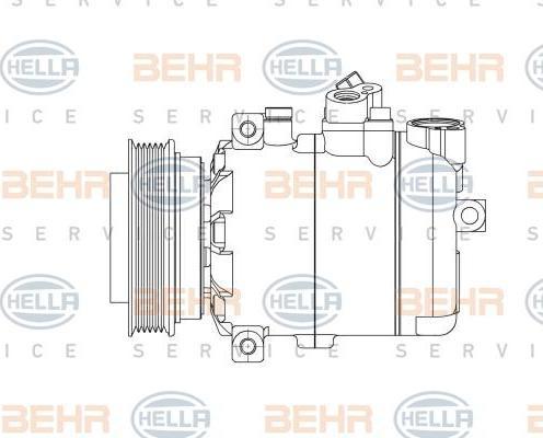 Hella 8FK 351 132-081 компрессор, кондиционер на AUDI A6 Avant (4B5, C5)
