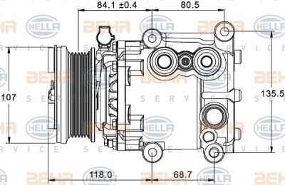 Hella 8FK 351 334-091 компрессор, кондиционер на FORD MONDEO III седан (B4Y)