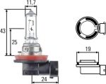 HELLA Автолампа 1шт.галоген.H11/24V/70W - (8GH008358241)