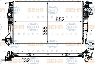 Hella 8MK 376 700-421 радиатор, охлаждение двигателя на RENAULT MEGANE III Наклонная задняя часть (BZ0_)