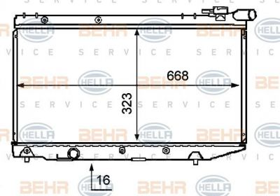 Hella 8MK 376 708-041 радиатор, охлаждение двигателя на TOYOTA COROLLA купе (AE86)