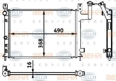 Hella 8MK 376 708-141 радиатор, охлаждение двигателя на NISSAN SUNNY II (N13)