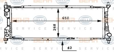 Hella 8MK 376 712-351 радиатор, охлаждение двигателя на OPEL CORSA B (73_, 78_, 79_)