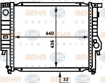 Hella 8MK 376 713-271 радиатор, охлаждение двигателя на 3 кабрио (E30)