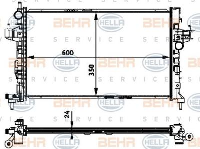 Hella 8MK 376 715-324 радиатор, охлаждение двигателя на OPEL CORSA C фургон (F08, W5L)