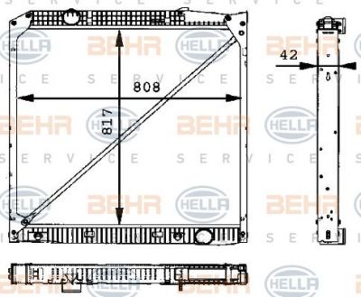 Hella 8MK 376 721-211 радиатор, охлаждение двигателя на MERCEDES-BENZ ACTROS