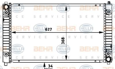 Hella 8MK 376 721-301 радиатор, охлаждение двигателя на MERCEDES-BENZ T2/LN1 фургон/универсал
