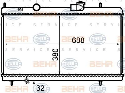 Hella 8MK 376 732-741 радиатор, охлаждение двигателя на PEUGEOT 607 (9D, 9U)