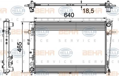 Hella 8MK 376 745-621 радиатор, охлаждение двигателя на HYUNDAI TUCSON (JM)