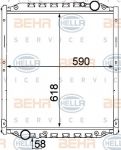 Hella 8MK 376 774-441 радиатор, охлаждение двигателя на MAN L 2000