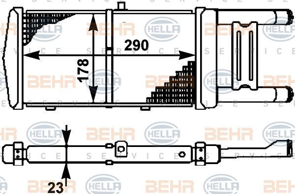 HELLA Радиатор двигателя VAG A80 2.0-2.3 91-94 (8MK376714531)