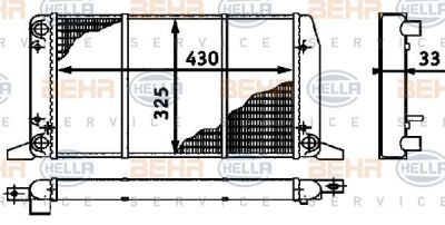 HELLA Радиатор Audi 80 86-93 1,6/1,8 мех/авт (8MK376715-071)